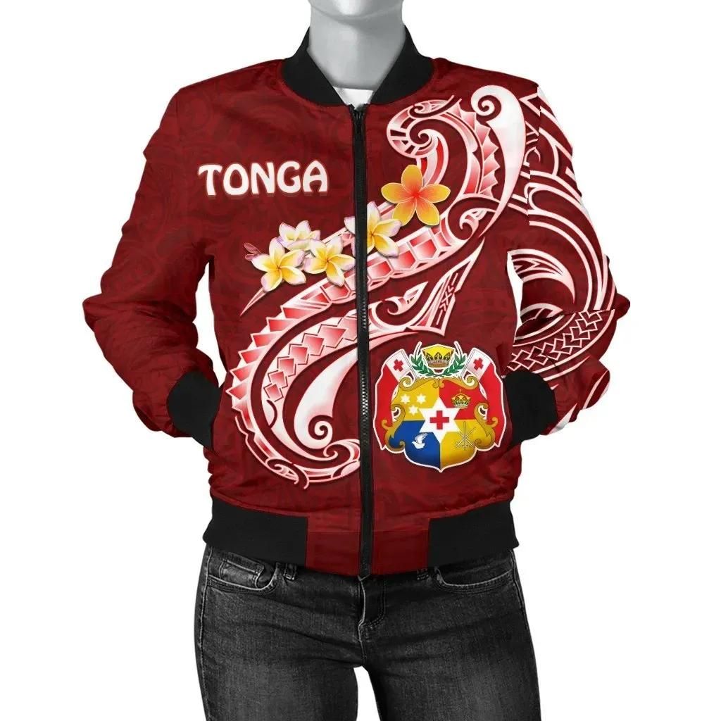 Bomber Jacket Tonga - Tonga Coat Of Arms With Polynesian Patterns - BN25 Bomber Jacket Bomber Jacket Tonga - Tonga Coat Of Arms With Polynesian Patterns - BN25 Bomber Jacket