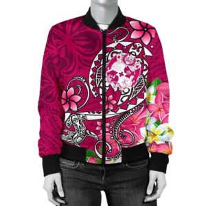 Bomber Jacket Tonga - Turtle Plumeria (Pink) - BN18 Bomber Jacket
