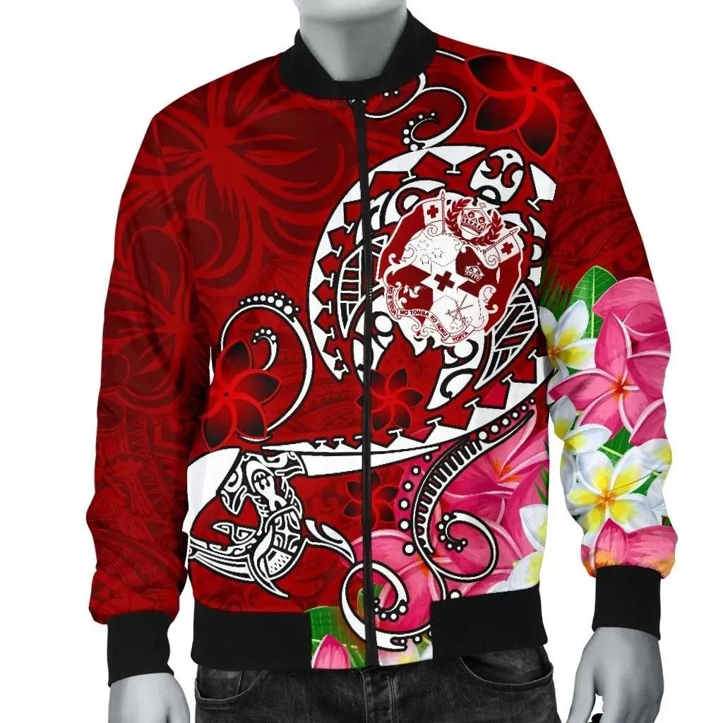 Bomber Jacket Tonga - Turtle Plumeria (Red) - BN18 Bomber Jacket Bomber Jacket Tonga - Turtle Plumeria (Red) - BN18 Bomber Jacket