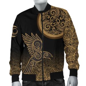 Bomber Jacket - Triskele Raven Celtic A31 Bomber Jacket