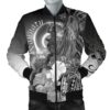 Bomber Jacket Vanuatu - Humpback Whale with Tropical Flowers (White)- BN18 Bomber Jacket