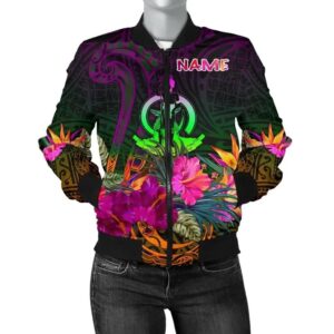 Bomber Jacket Vanuatu Personalised - Summer Hibiscus - BN15 Bomber Jacket