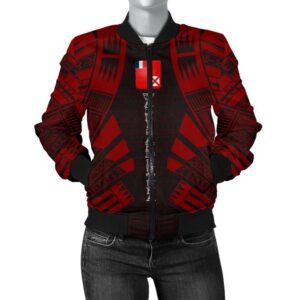 Bomber Jacket Wallis And Futuna Polynesian Tattoo Red - BN0110 Bomber Jacket