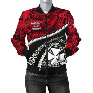 Bomber Jacket Wallis and Futuna Tapa Polynesian Shark Tattoo K4 Bomber Jacket