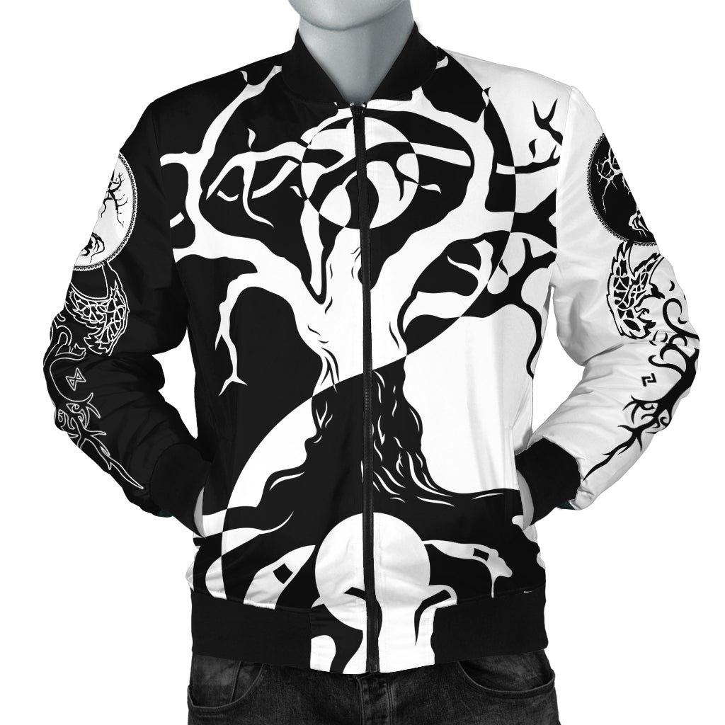 Bomber Jacket - Ying Yang Celtic Tree A21 Bomber Jacket Bomber Jacket - Ying Yang Celtic Tree A21 Bomber Jacket