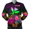 Bomber Jacket bPolynesian Hawaii Kanaka Maoli - Summer Hibiscus - BN15