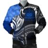Bomber Jacketamoa Custom Personalised - Samoa Seal Wave Style (Blue) - BN18 Bomber Jacket