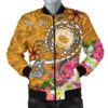 Bomber Jacketamoa Custom Personalised - Turtle Plumeria (Gold) - BN18 Bomber Jacket