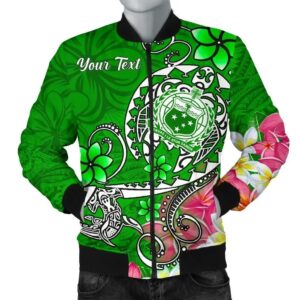 Bomber Jacketamoa Custom Personalised - Turtle Plumeria (Green) - BN18 Bomber Jacket