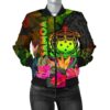 Bomber Jacketamoa Polynesian - Hibiscus and Banana Leaves - BN15