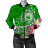 Bomber Jacketamoa - Turtle Plumeria (Green) - BN18 Bomber Jacket