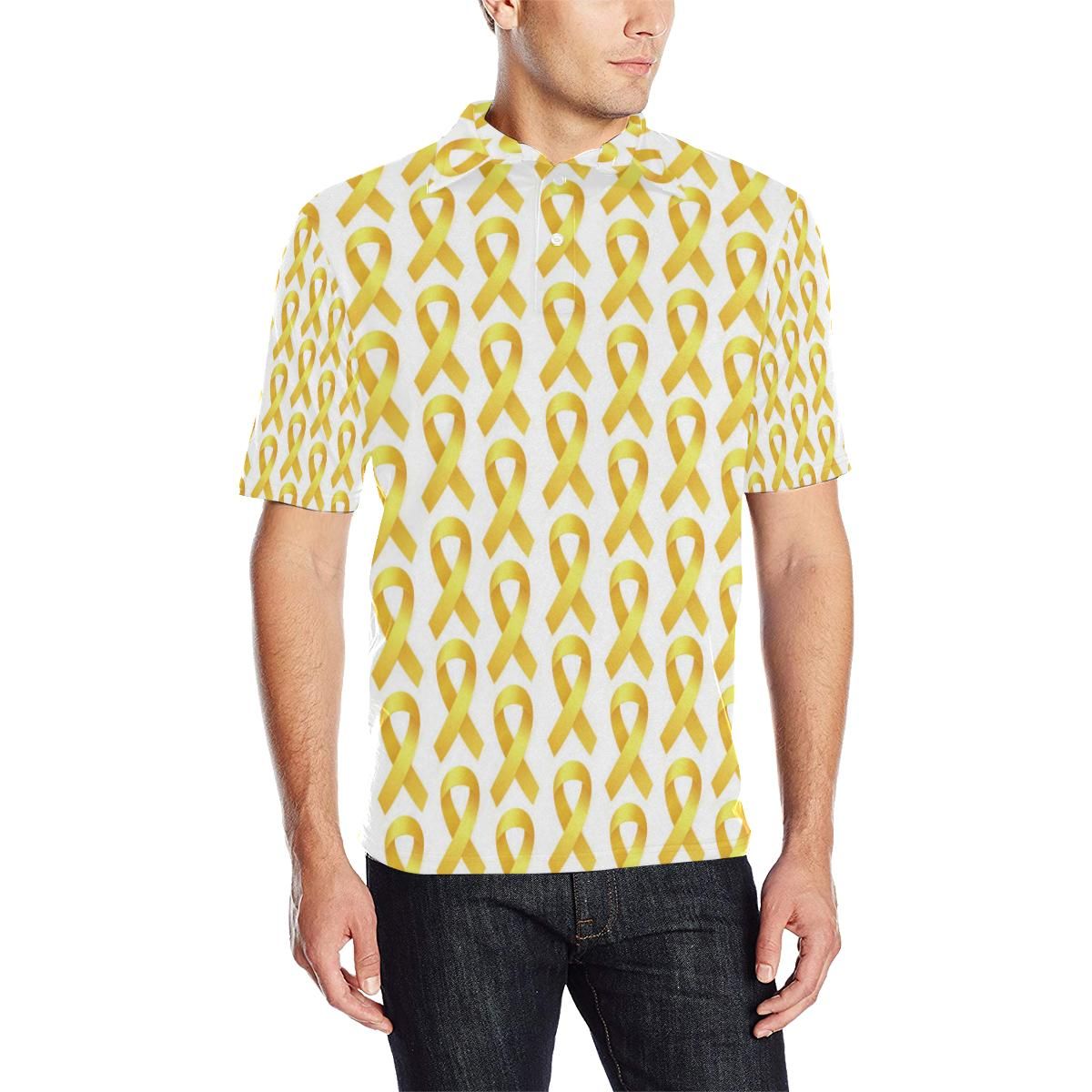 Bone Cancer Pattern Print Design 02 Men Polo Shirt Bone Cancer Pattern Print Design 02 Men Polo Shirt