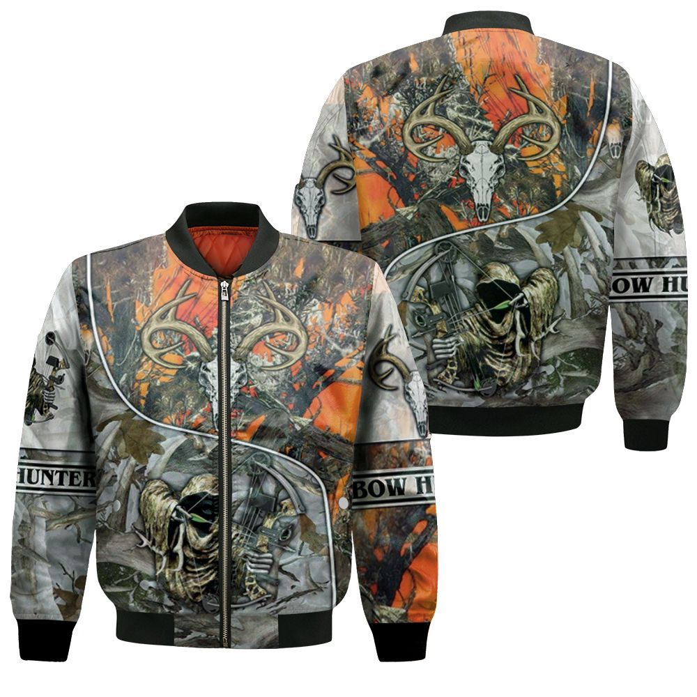 Bone Reaper Bow Hunter 3D Bomber Jacket Bone Reaper Bow Hunter 3D Bomber Jacket
