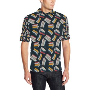 Book Pattern Print Design 07 Men Polo Shirt