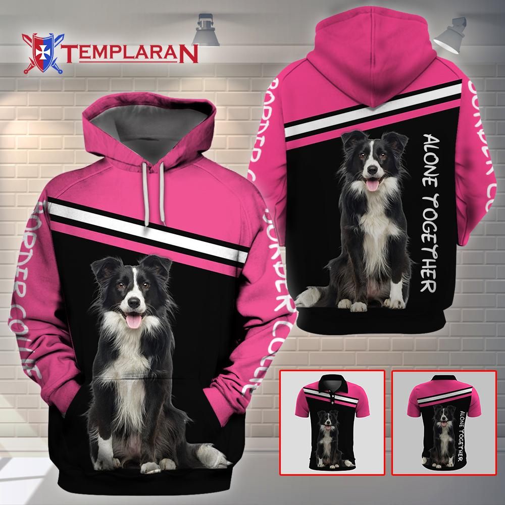 Border Collie Alone Together 3D Full Printing Hoodie And Polo Shirt Border Collie Alone Together 3D Full Printing Hoodie And Polo Shirt