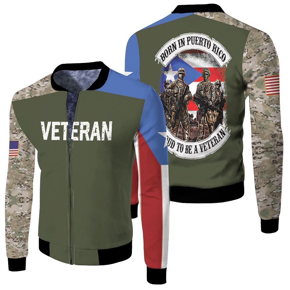 Born In Puerto Rico Proud To Be A Veteran Camouflage Design 3D Printed T Shirt Bomber Jacket Born In Puerto Rico Proud To Be A Veteran Camouflage Design 3D Printed T Shirt Bomber Jacket