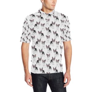 Boston Terrier Pattern Print Design 03 Men Polo Shirt