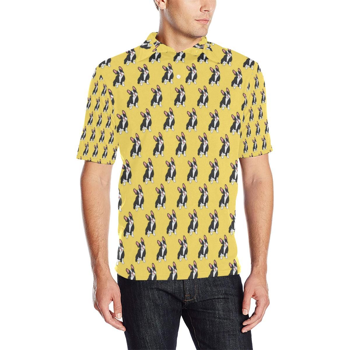 Boston Terrier Pattern Print Design 06 Men Polo Shirt Boston Terrier Pattern Print Design 06 Men Polo Shirt