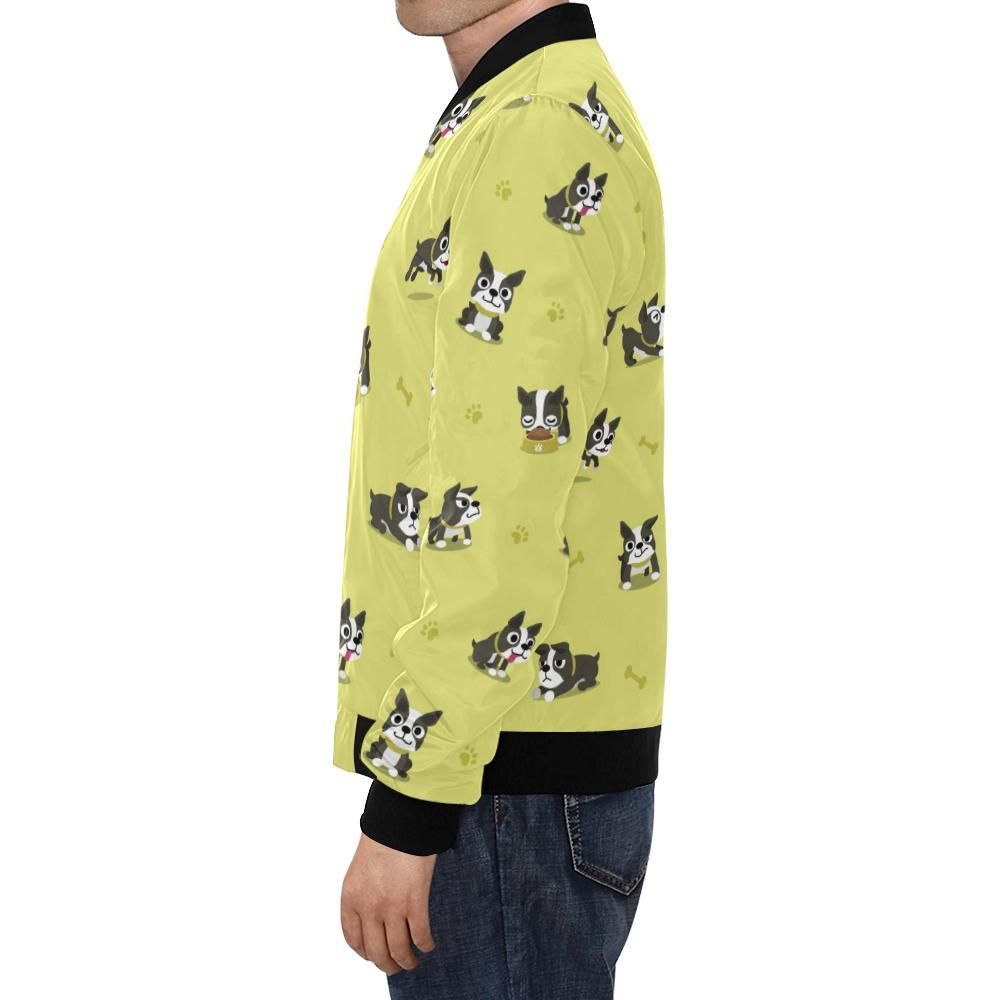 Boston-Terrier-Paw-Pattern-Print-Mens-Bomber-Jacket-1