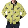Boston Terrier Paw Pattern Print Mens Bomber Jacket