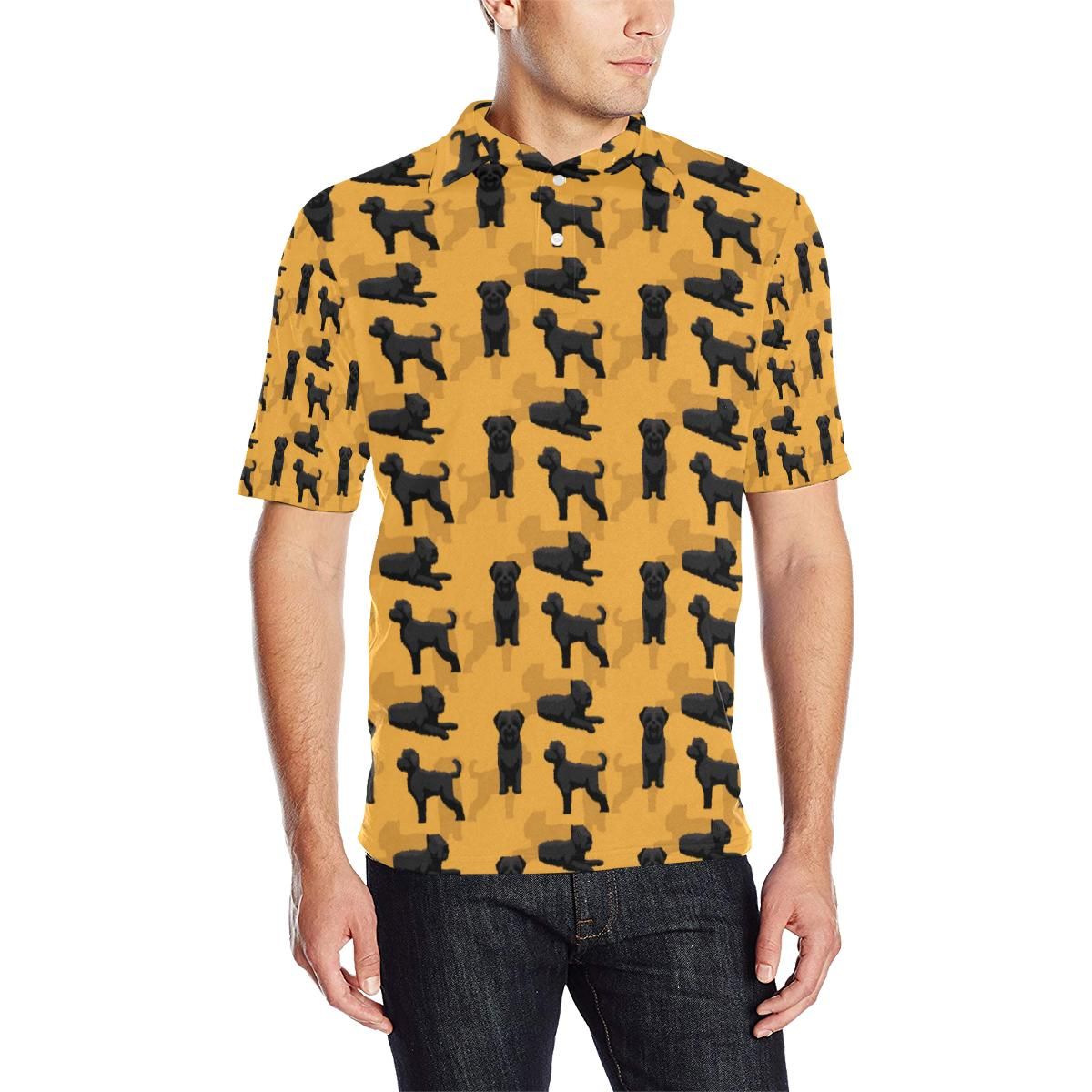 Bouviers Des Flandres Pattern Print Design 01 Men Polo Shirt Bouviers Des Flandres Pattern Print Design 01 Men Polo Shirt