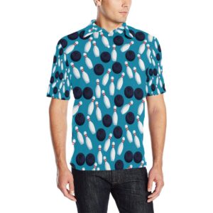 Bowling Pin Pattern Print Design 010 Men Polo Shirt