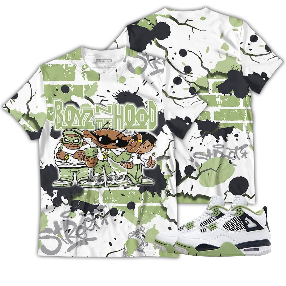 Boyz N The Hood Sneaker Shirt Match Retro Oil Green 4s Tee Boyz N The Hood Sneaker Shirt Match Retro Oil Green 4s Tee