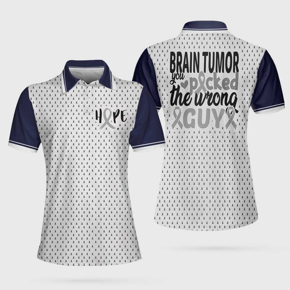 Brain Tumor Awareness 3D All Over Printed Polo Shirt Brain Tumor Awareness 3D All Over Printed Polo Shirt