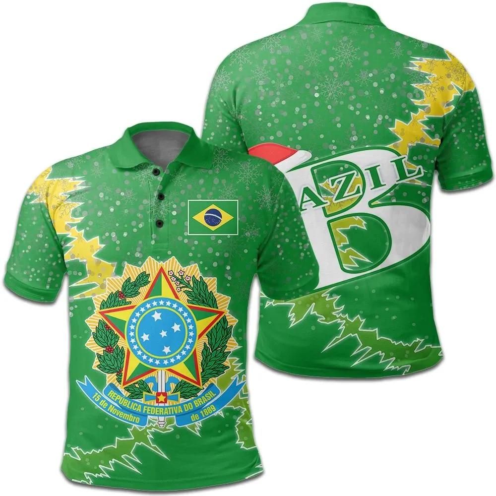 Brazil Christmas Coat Of Arms Polo Shirt X Style J78 Brazil Christmas Coat Of Arms Polo Shirt X Style J78