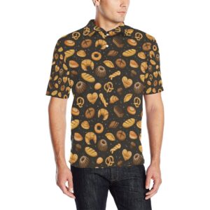 Bread Pattern Print Design 05 Men Polo Shirt