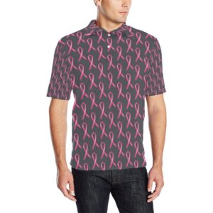 Breast Cancer Awareness Pattern Men Polo Shirt