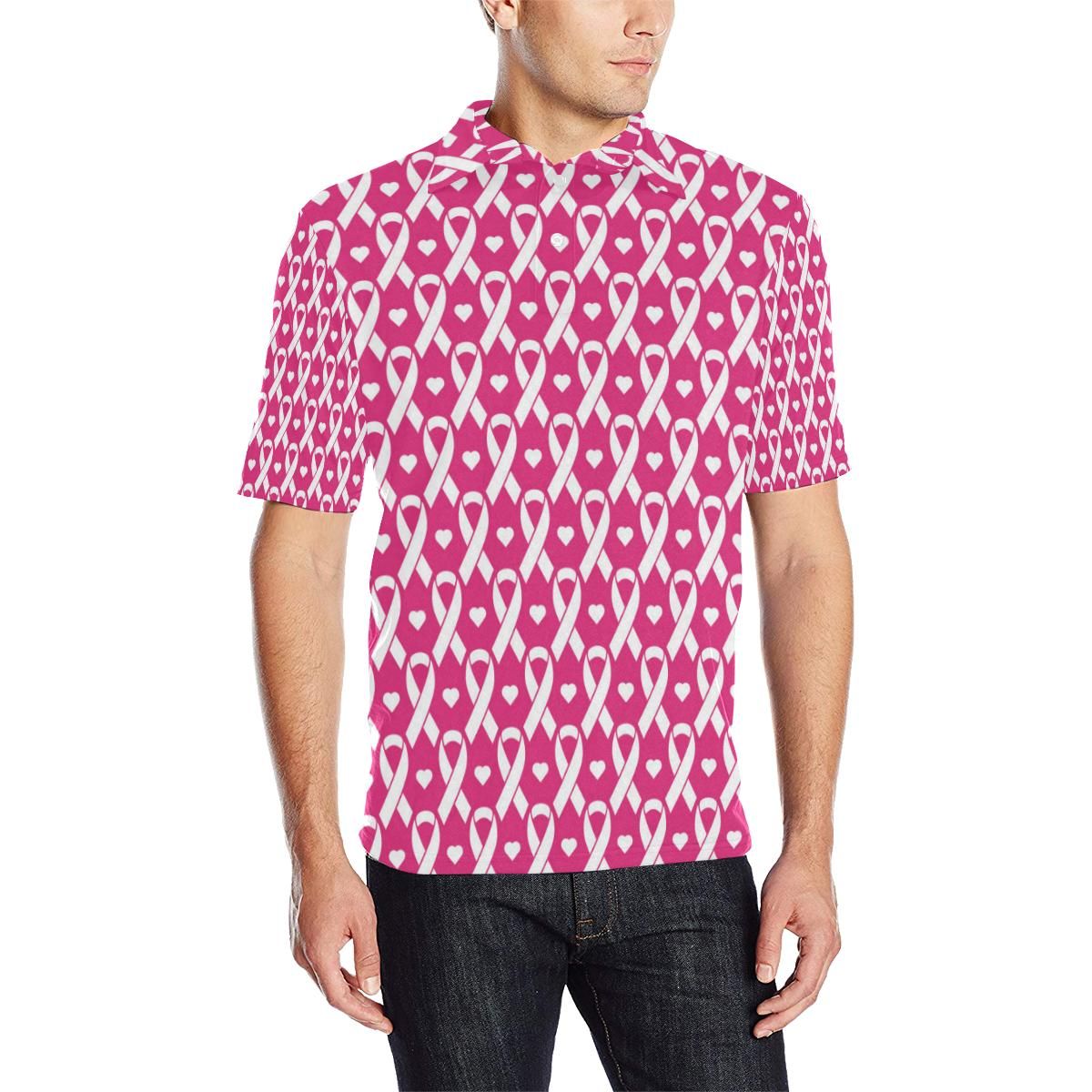 Breast Cancer Pattern Print Design 05 Men Polo Shirt Breast Cancer Pattern Print Design 05 Men Polo Shirt