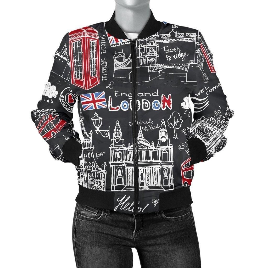 British-Pattern-Print-Women-Casual-Bomber-Jacket-1