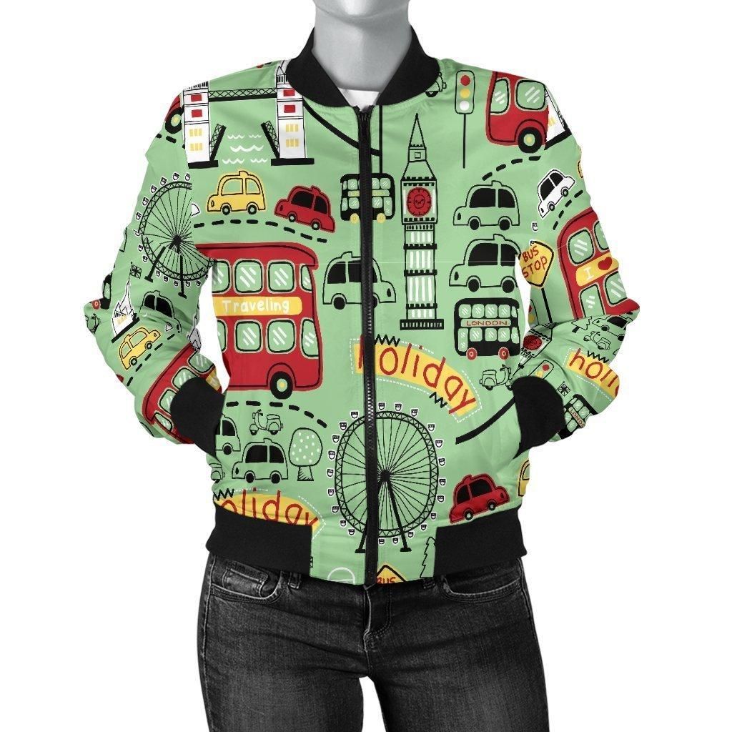 British-Print-Pattern-Women-Casual-Bomber-Jacket-1