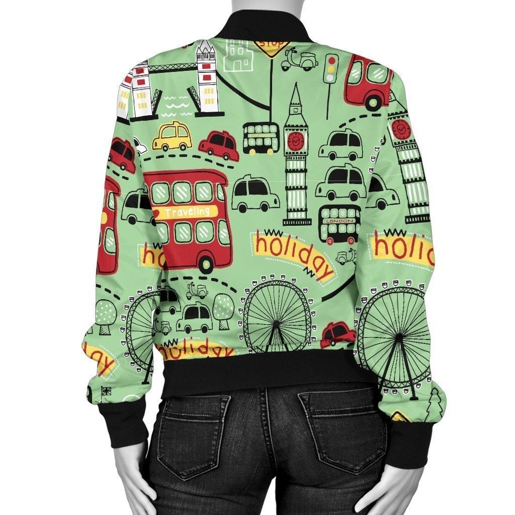 British-Print-Pattern-Women-Casual-Bomber-Jacket-2