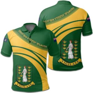 British Virgin Islands Coat Of Arms Polo Shirt Cricket Style J5W