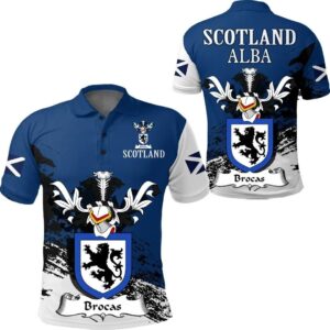 Brocas or Brokkas Scottish Family Crest Scotland Special Polo Shirt - Golf Shirt A7