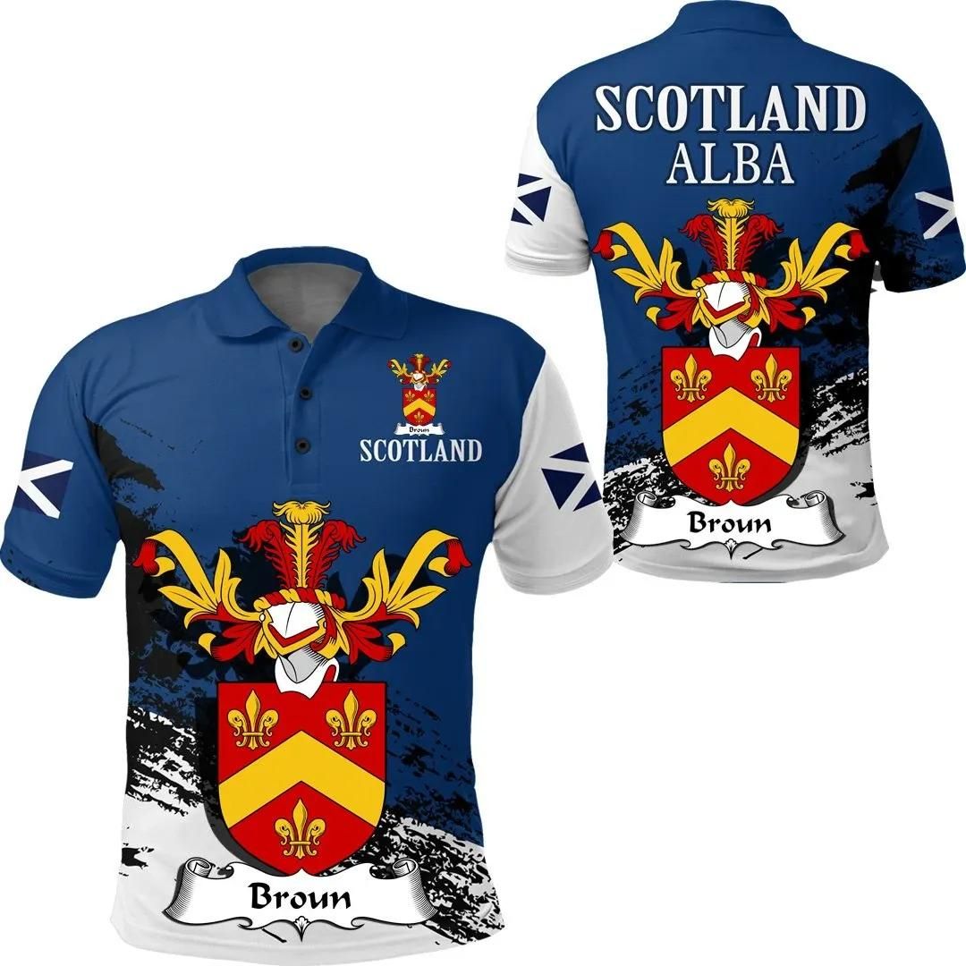 Broun or Brown Scottish Family Crest Scotland Special Polo Shirt - Golf Shirt A7 Broun or Brown Scottish Family Crest Scotland Special Polo Shirt - Golf Shirt A7