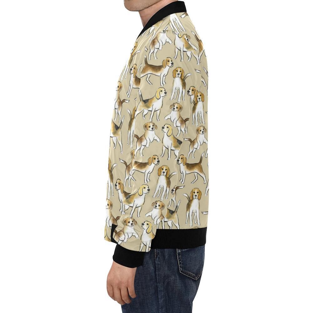Brown-Beagle-Paw-Pattern-Print-Mens-Bomber-Jacket-1