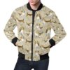 Brown Beagle Paw Pattern Print Mens Bomber Jacket