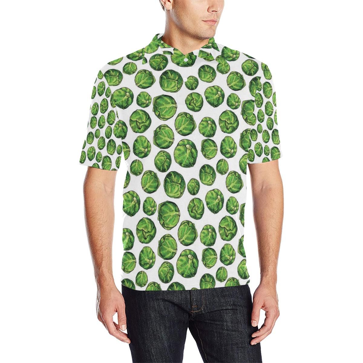 Brussels Sprouts Pattern Print Design 02 Men Polo Shirt Brussels Sprouts Pattern Print Design 02 Men Polo Shirt