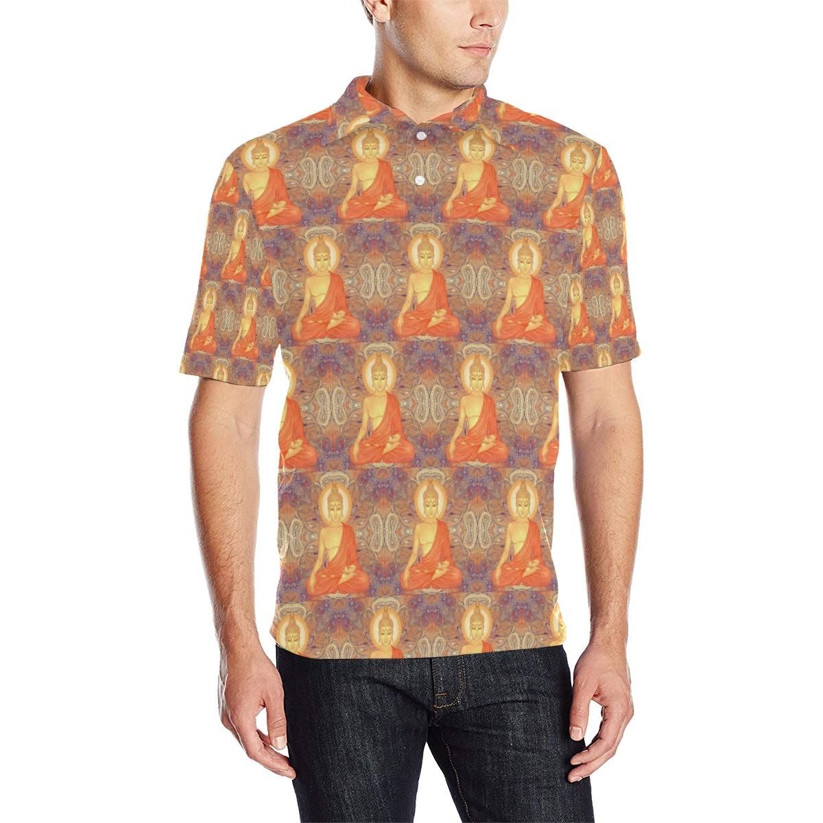 Buddha Indian Colorful Print Men Polo Shirt Buddha Indian Colorful Print Men Polo Shirt