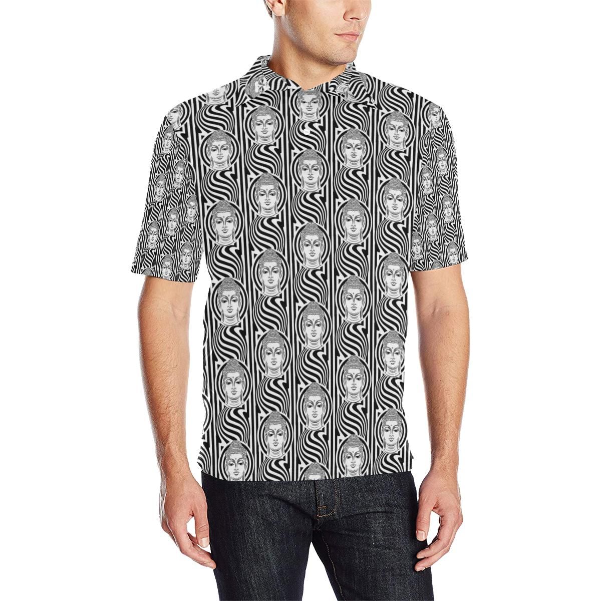 Buddha Pattern Print Design 05 Men Polo Shirt Buddha Pattern Print Design 05 Men Polo Shirt