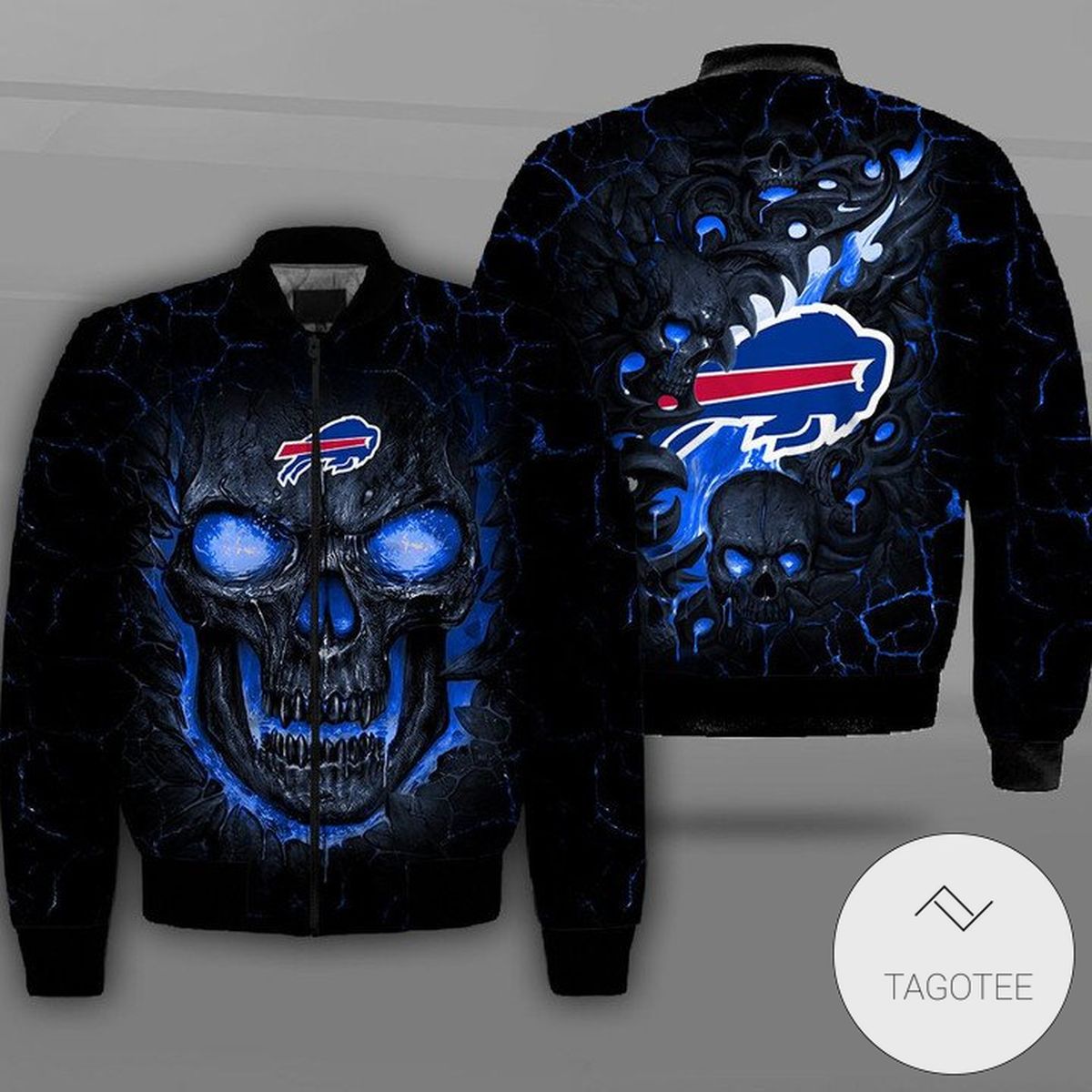 Buffalo Bills Lava Skull Full Print Bomber Jacket Buffalo Bills Lava Skull Full Print Bomber Jacket
