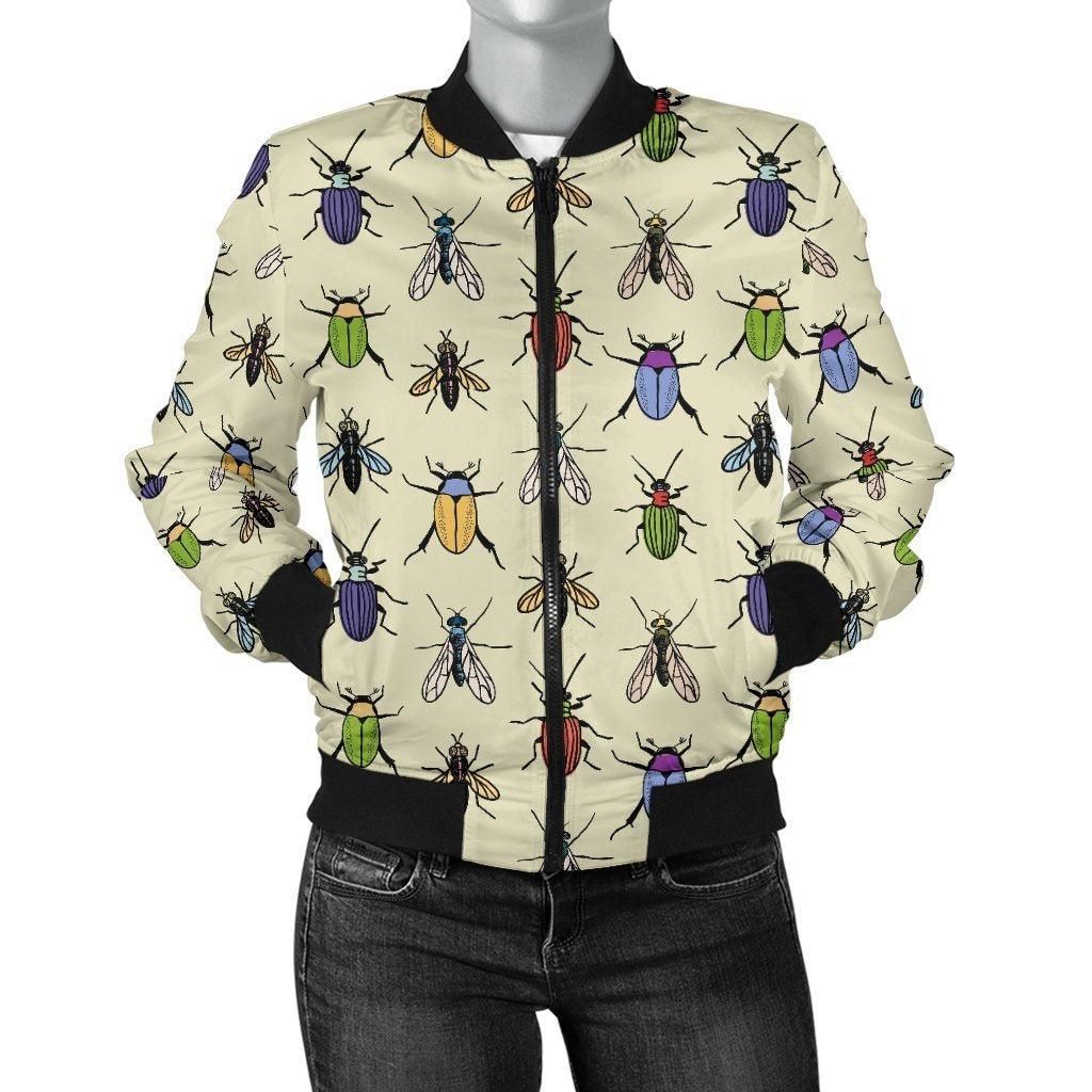 Bug-Pattern-Print-Women-Casual-Bomber-Jacket-1