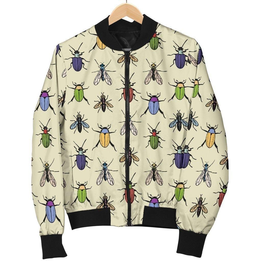Bug Pattern Print Women Casual Bomber Jacket Bug Pattern Print Women Casual Bomber Jacket