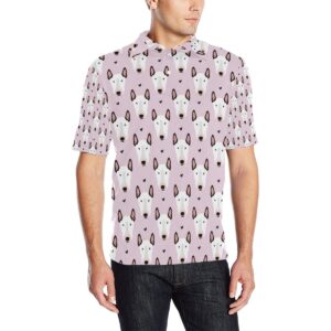 Bull Terrier Pink Print Pattern Men Polo Shirt