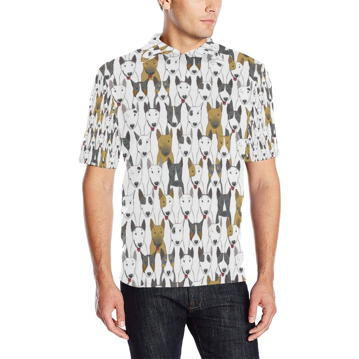 Bull Terriers Pattern Print Design 03 Men Polo Shirt Bull Terriers Pattern Print Design 03 Men Polo Shirt
