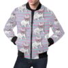 Bulldog Heart Sunglasses Pattern Print Mens Bomber Jacket