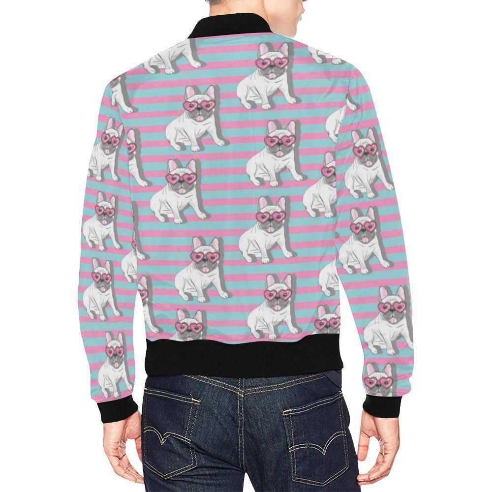 Bulldog-Heart-Sunglasses-Pattern-Print-Mens-Bomber-Jacket-2